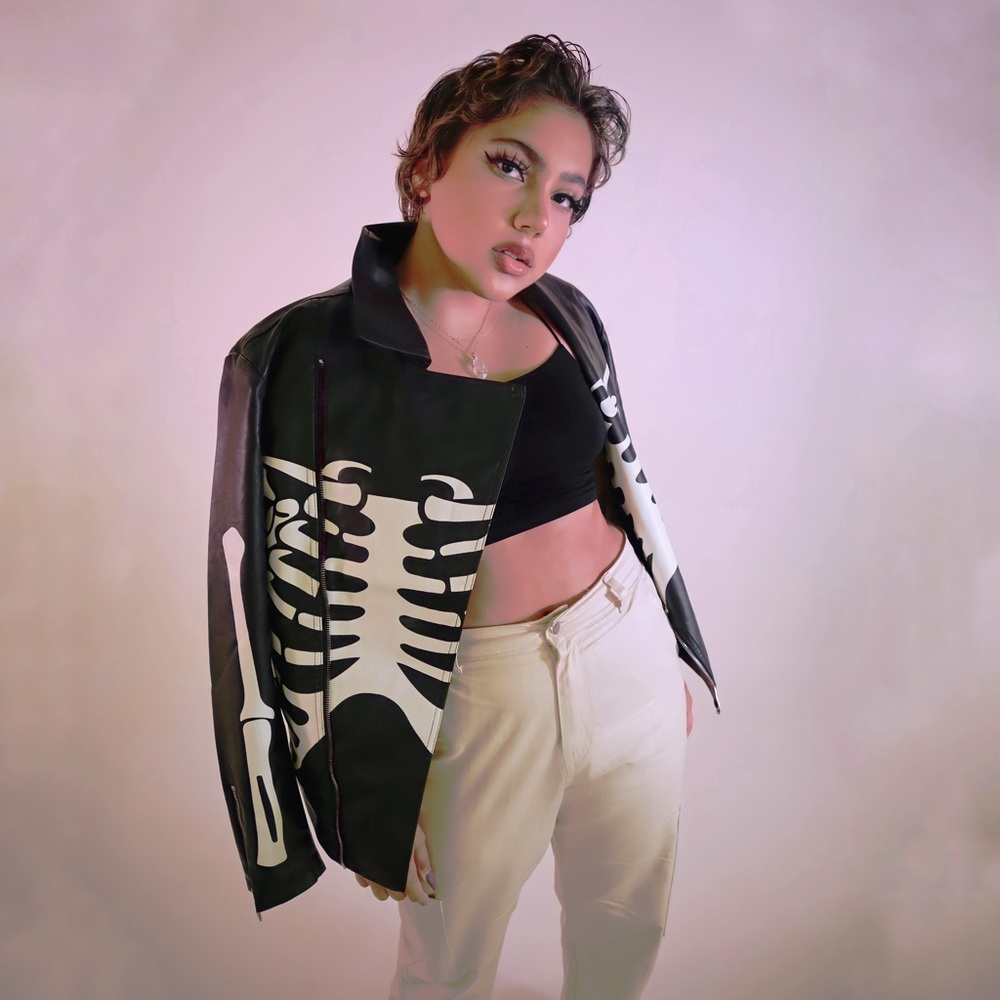 Boohoo man skeleton moto jacket 💀